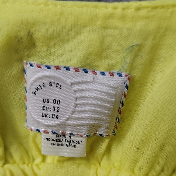 Anthropologie Postage Stamp Eyelet Tennis Racket Top Size 00 - Picture 2 of 7